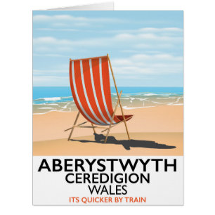 Aberystwyth Wales seaside travel poster