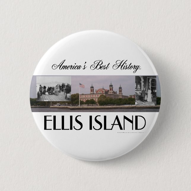 ABH Ellis Island 2 Inch Round Button (Front)