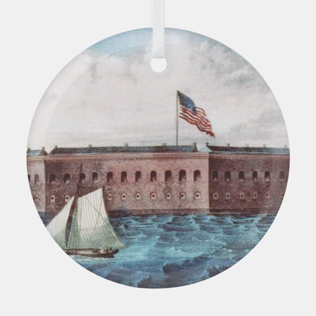 ABH Fort Sumter Glass Ornament (Front)
