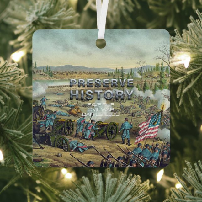 ABH Preserve Civil War Battlefields Metal Ornament (Insitu)