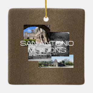 ABH San Antonio Missions Ceramic Ornament