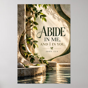 Abide in Me John 15:4 Christian Scripture Wall Art