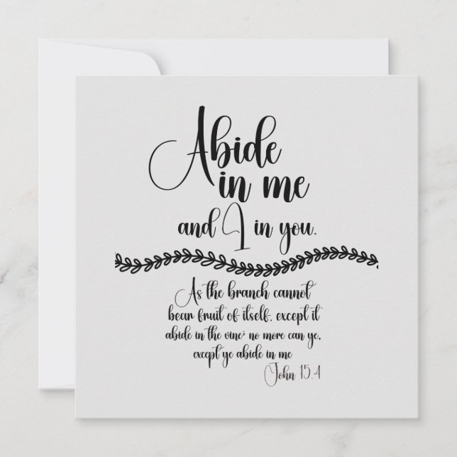 Abide in Me KJV Bible Verse (Front)