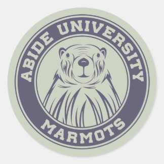 Abide University Marmots Classic Round Sticker