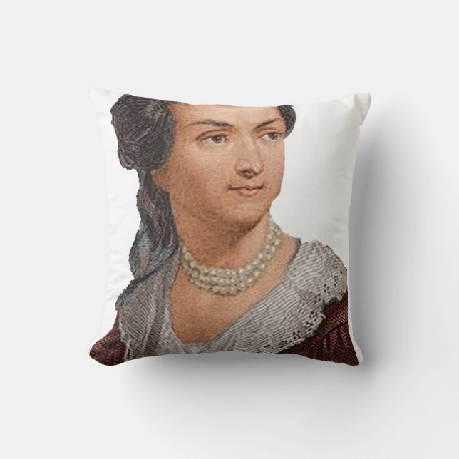 Abigail Adams Throw Pillow (Front)