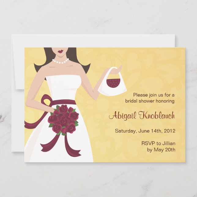 Abigail Bridal Shower invitation red (Front)
