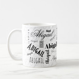 Abigail Custom Name  Black White Coffee Mug
