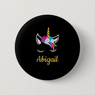 Abigail Dark Unicorn Name T-Shirt 2 Inch Round Button