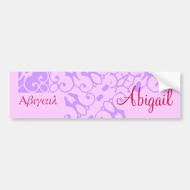 Abigail Designer Name III Bumper Sticker (Front)