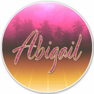 Abigail First Name golden pink sticker