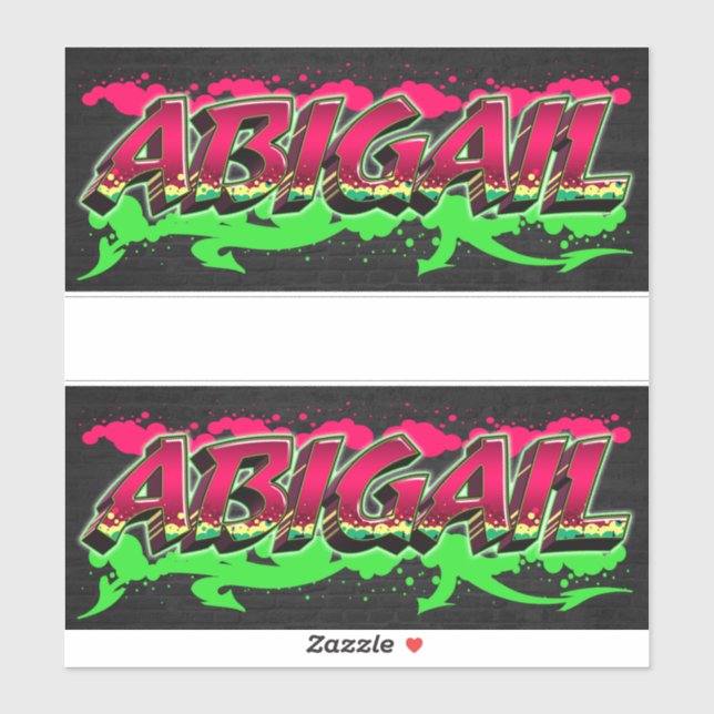 Abigail First Name Graffiti Sticker (Sheet)