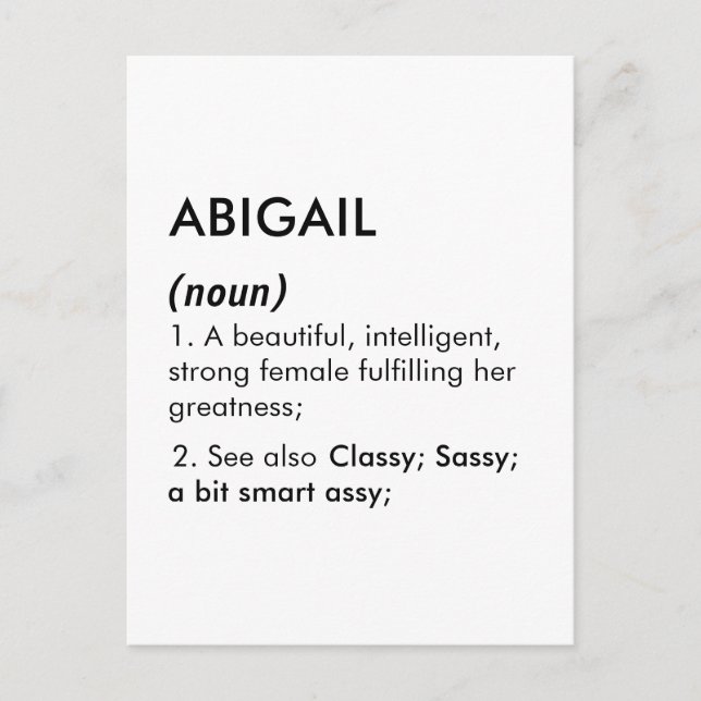 Abigail name, Editable name, Custom name Postcard (Front)