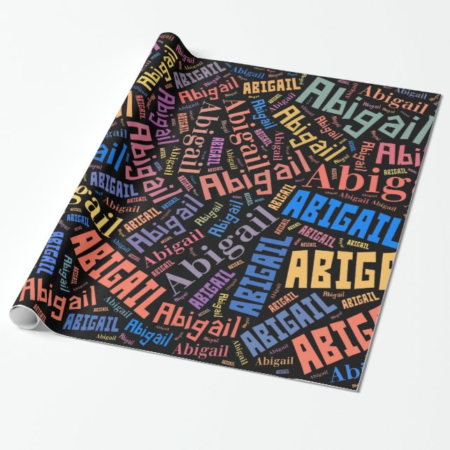 ABIGAIL Name text design - Change background Wrapping Paper (Unrolled)