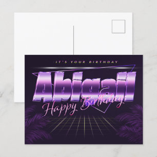 Abigail Name Vorname lila Postkarte Geburtstag Postcard