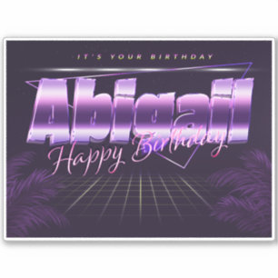 Abigail Name Vorname lila retro Sticker Geburtstag