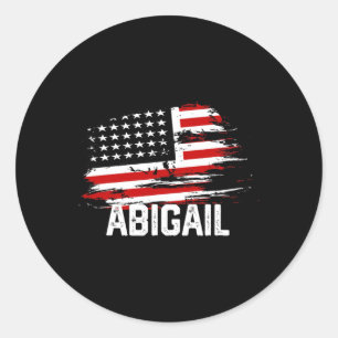 Abigail Usa Flag Personalized 4th Of July Abigail Classic Round Sticker