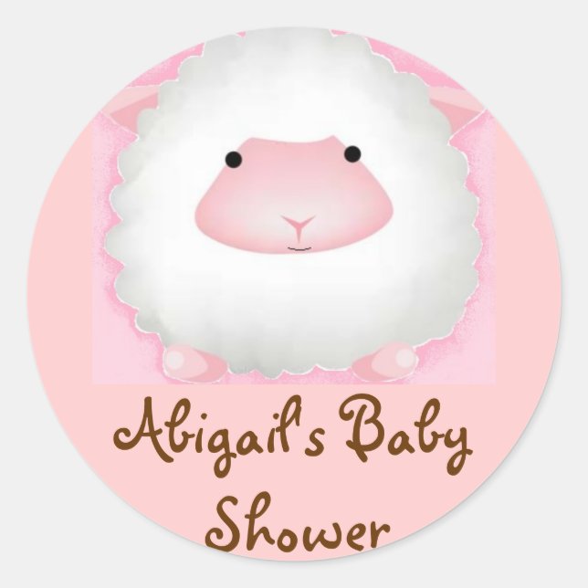 Abigail's Baby Shower Classic Round Sticker (Front)