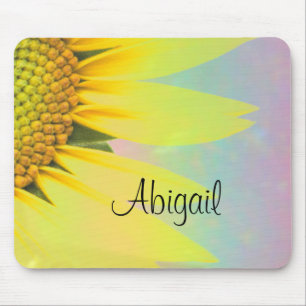 Abigal rainbow sunflower mouse pad