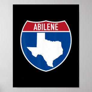 Abilene Texas Tx Interstate Highway Vacation Souve Poster