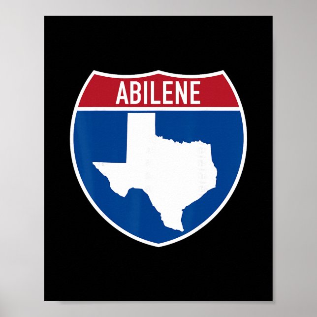 Abilene Texas Tx Interstate Highway Vacation Souve Poster (Front)
