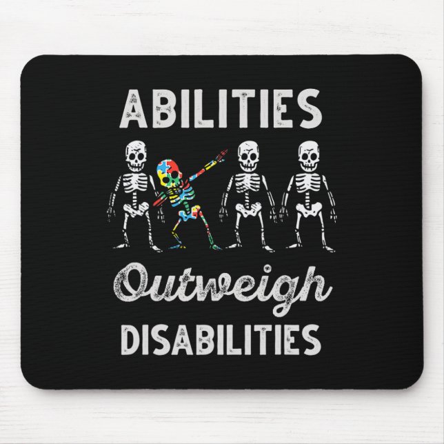 Abilities Outweigh Disabilities Autism Awareness D Mouse Pad (Front)