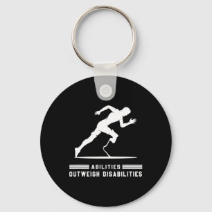 Abilities Outweigh Disabilities Running Marathon 2 Keychain