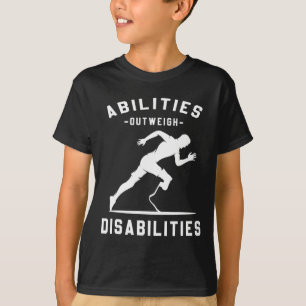 Abilities Outweigh Disabilities Running Marathon  T-Shirt