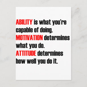 ability motivation attitude postcard
