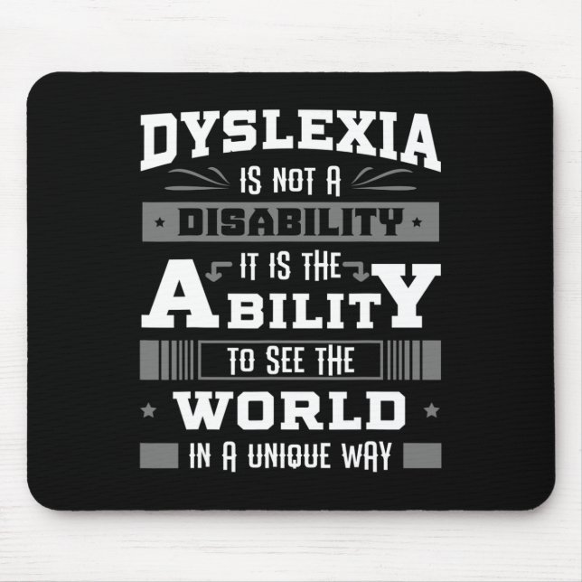 Ability Ribbon Learning Disability Dyslexic Gift  Mouse Pad (Front)