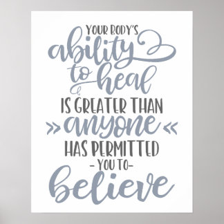 Ability to Heal, Chiropractic Office Decor, Chiro Poster