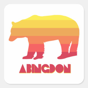 Abingdon Virginia Rainbow Bear Square Sticker