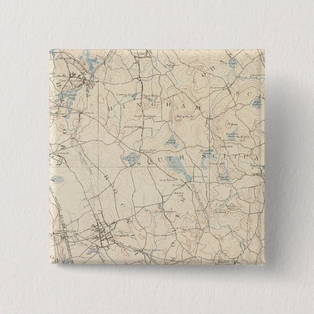 Abington, Massachusetts 2 Inch Square Button (Front)