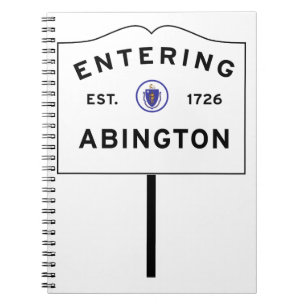 Abington Massachusetts, Town Entering Sign Notebook