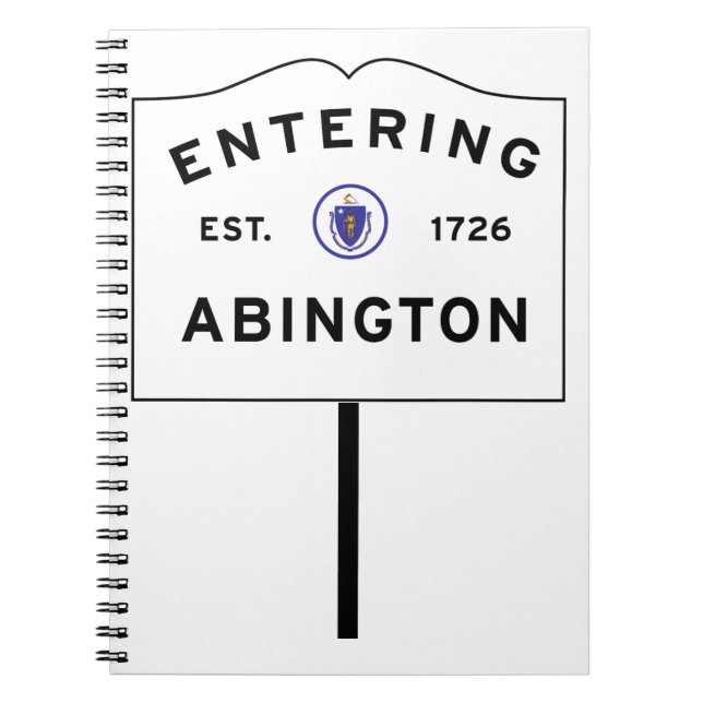 Abington Massachusetts, Town Entering Sign Notebook (Front)