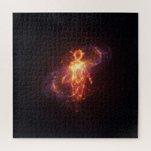 Ablaze Mystic Entity in Deep Dark Outer Space Jigsaw Puzzle