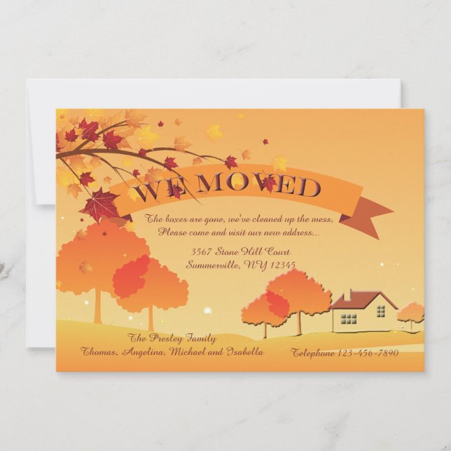 Ablaze With Autumn Colours Moving Announcement (Front)