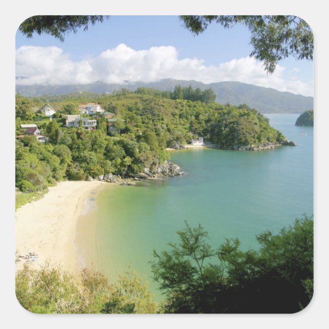 Able Tasman NP, Nelson, New Zealand. The many Square Sticker (Front)