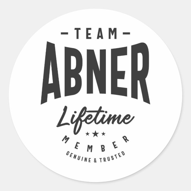 Abner Lifetime Member Personalized Name Abner Classic Round Sticker (Front)