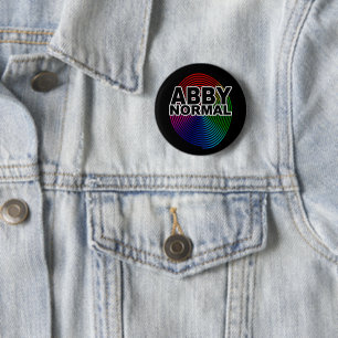 Abnormal Abby Normal Colored Warped Spiral Crazy 2 Inch Round Button