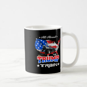 Aboard The Trump Train 2022 American Flag  Coffee Mug