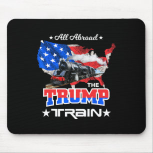 Aboard The Trump Train 2022 American Flag Mouse Pad