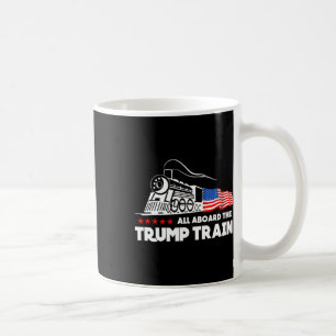 Aboard The Trump Train 2024 American Flag Coffee Mug