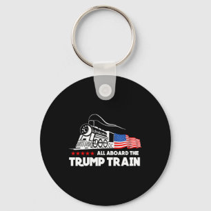 Aboard The Trump Train 2024 American Flag Keychain