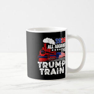 Aboard The Trump Train 2024 American Flag Trump 20 Coffee Mug
