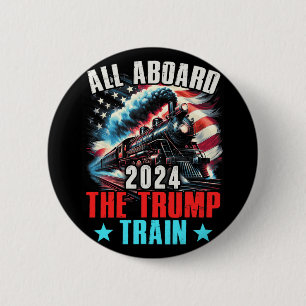 Aboard The Trump Train 2024 Trump 2024 Us American 2 Inch Round Button