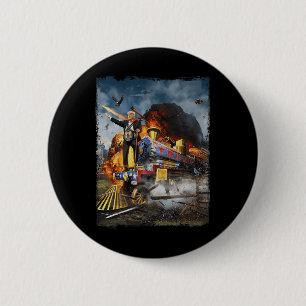 Aboard The Trump Train Funny Donald Trump 2024 Ele 2 Inch Round Button