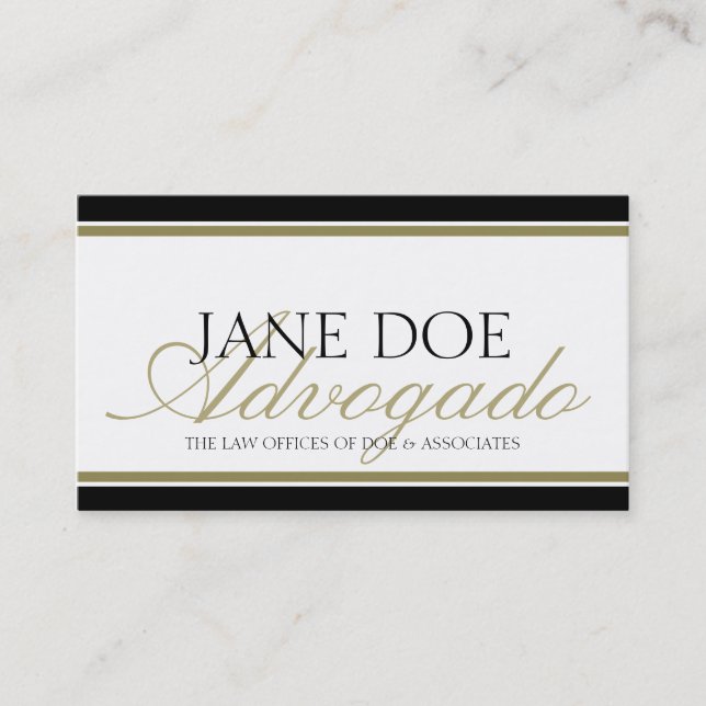 Abogado Advogado Business Card (Front)