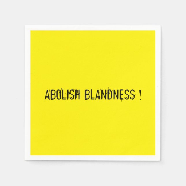 ABOLISH BLANDNESS cocktail napkin (Front)