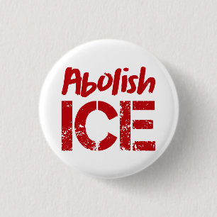 Abolish ICE   Red on White 1 Inch Round Button