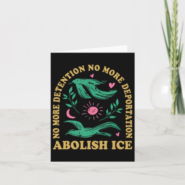 Abolish Ice Retro Protest And Resist Support Immig Card (Front)